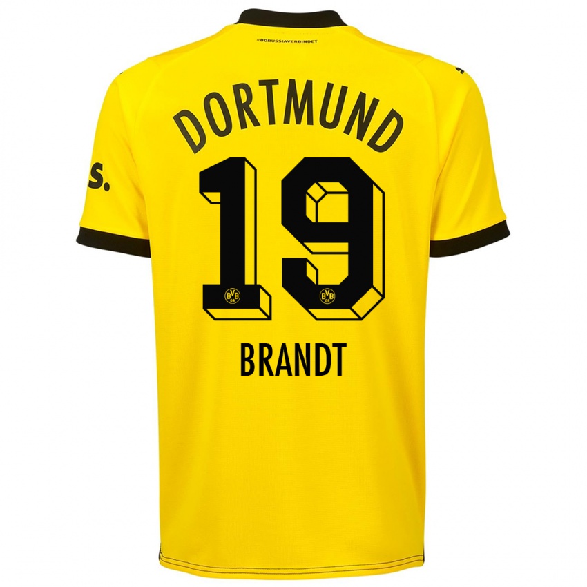 Kinder Julian Brandt #19 Gelb Heimtrikot Trikot 2023/24 T-Shirt Belgien