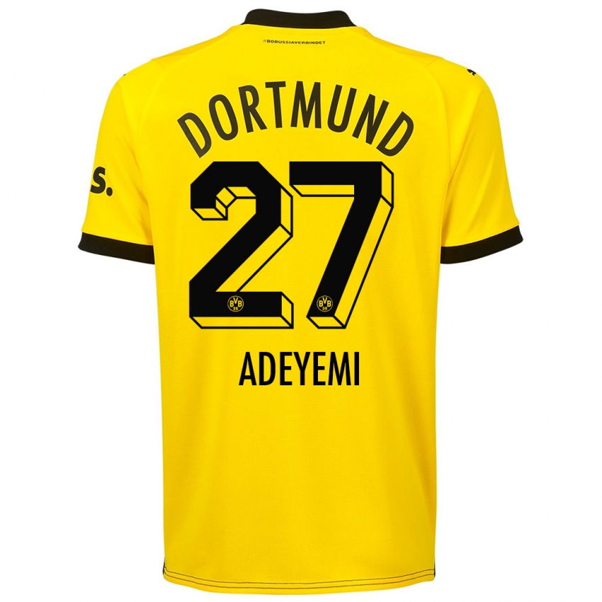 Kinder Karim Adeyemi #27 Gelb Heimtrikot Trikot 2023/24 T-Shirt Belgien