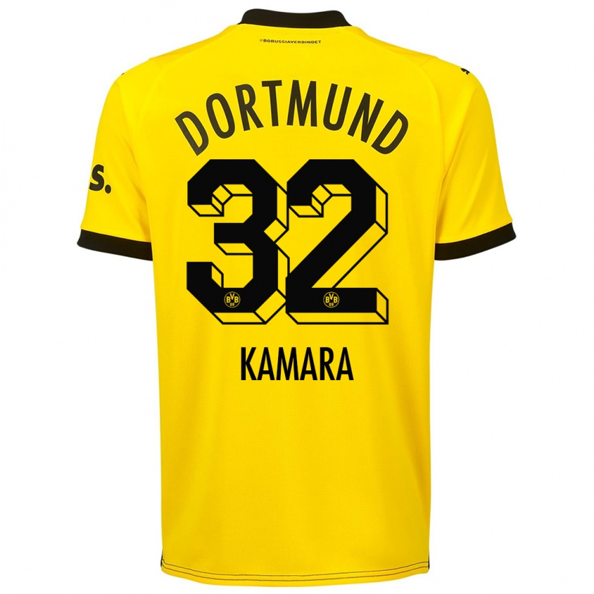 Kinder Abdoulaye Kamara #32 Gelb Heimtrikot Trikot 2023/24 T-Shirt Belgien