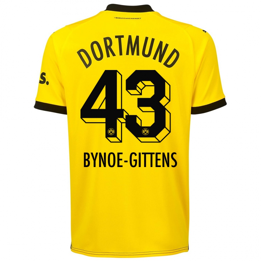 Kinder Jamie Bynoe-Gittens #43 Gelb Heimtrikot Trikot 2023/24 T-Shirt Belgien