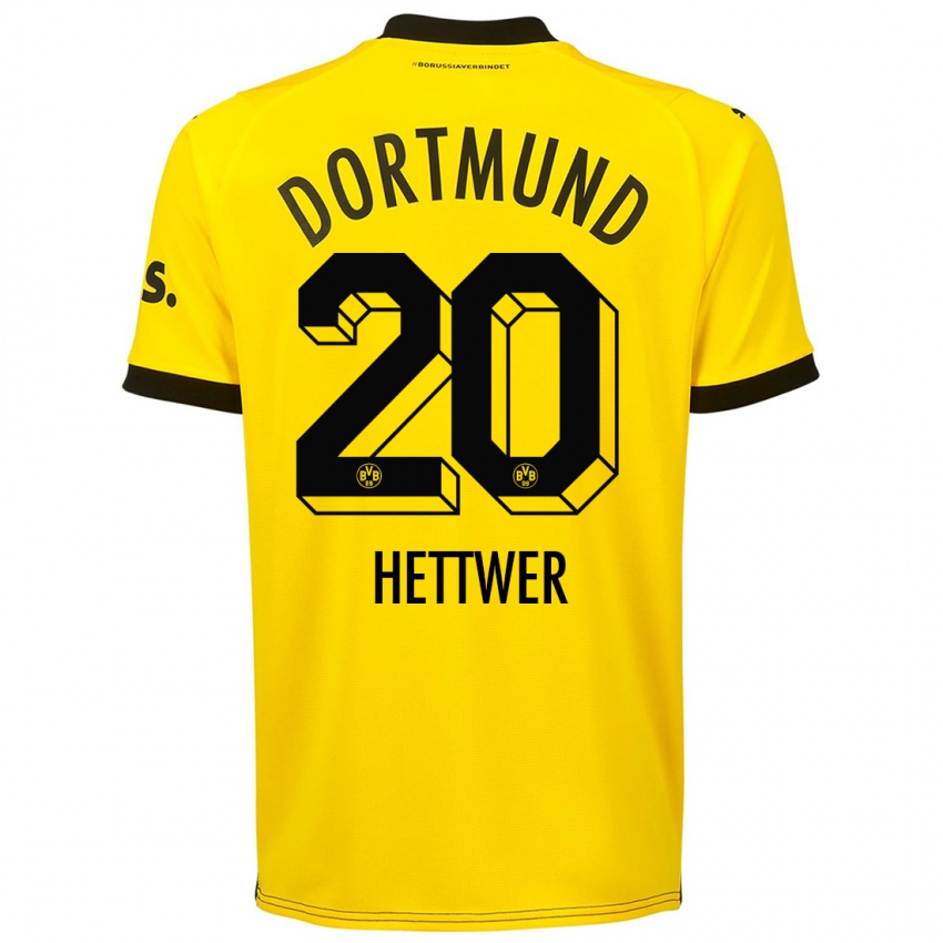 Kinder Julian Hettwer #20 Gelb Heimtrikot Trikot 2023/24 T-Shirt Belgien