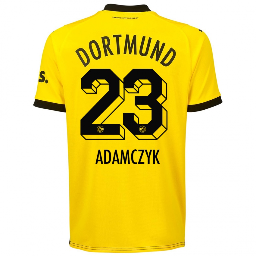 Kinder Nico Adamczyk #23 Gelb Heimtrikot Trikot 2023/24 T-Shirt Belgien