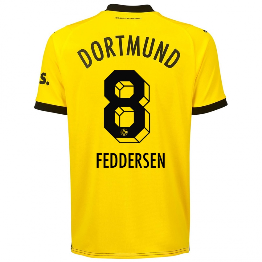 Kinder Jonas Feddersen #8 Gelb Heimtrikot Trikot 2023/24 T-Shirt Belgien