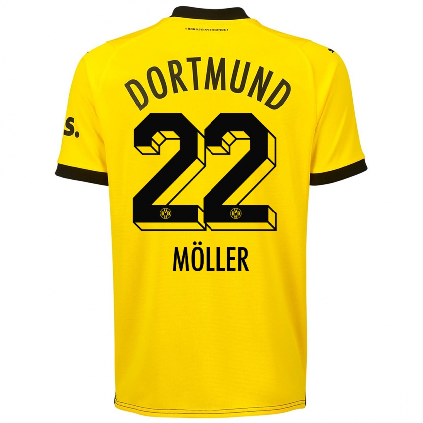 Kinder Paul Möller #22 Gelb Heimtrikot Trikot 2023/24 T-Shirt Belgien