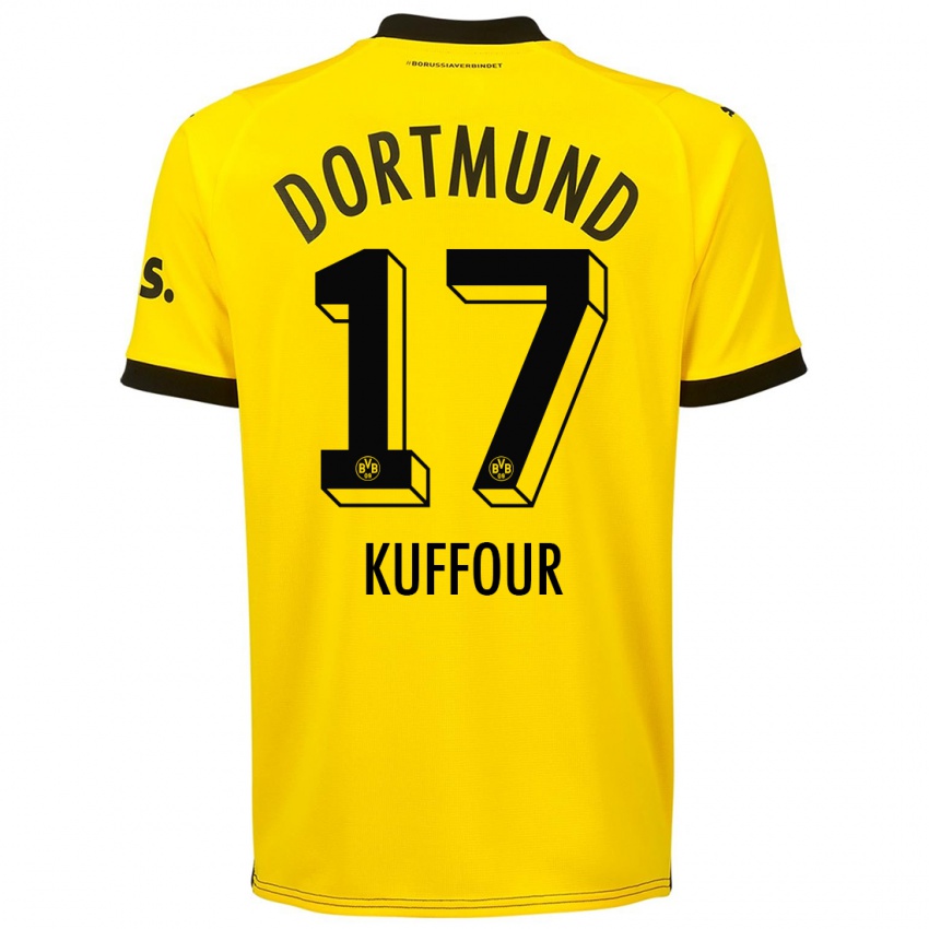 Kinder Lloyd-Addo Kuffour #17 Gelb Heimtrikot Trikot 2023/24 T-Shirt Belgien