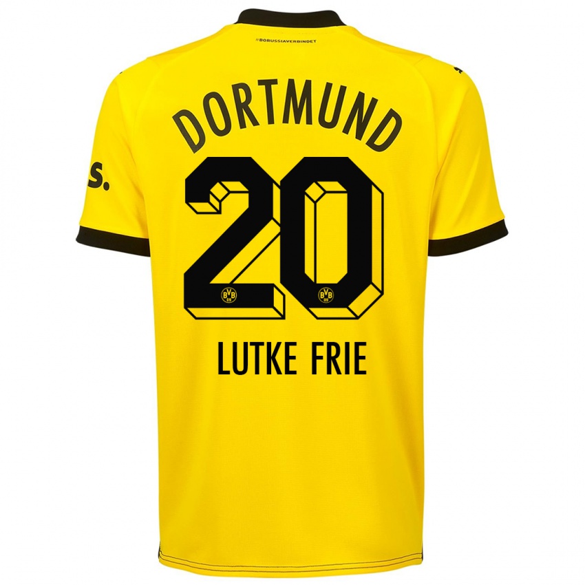 Kinder Dennis Lutke-Frie #20 Gelb Heimtrikot Trikot 2023/24 T-Shirt Belgien