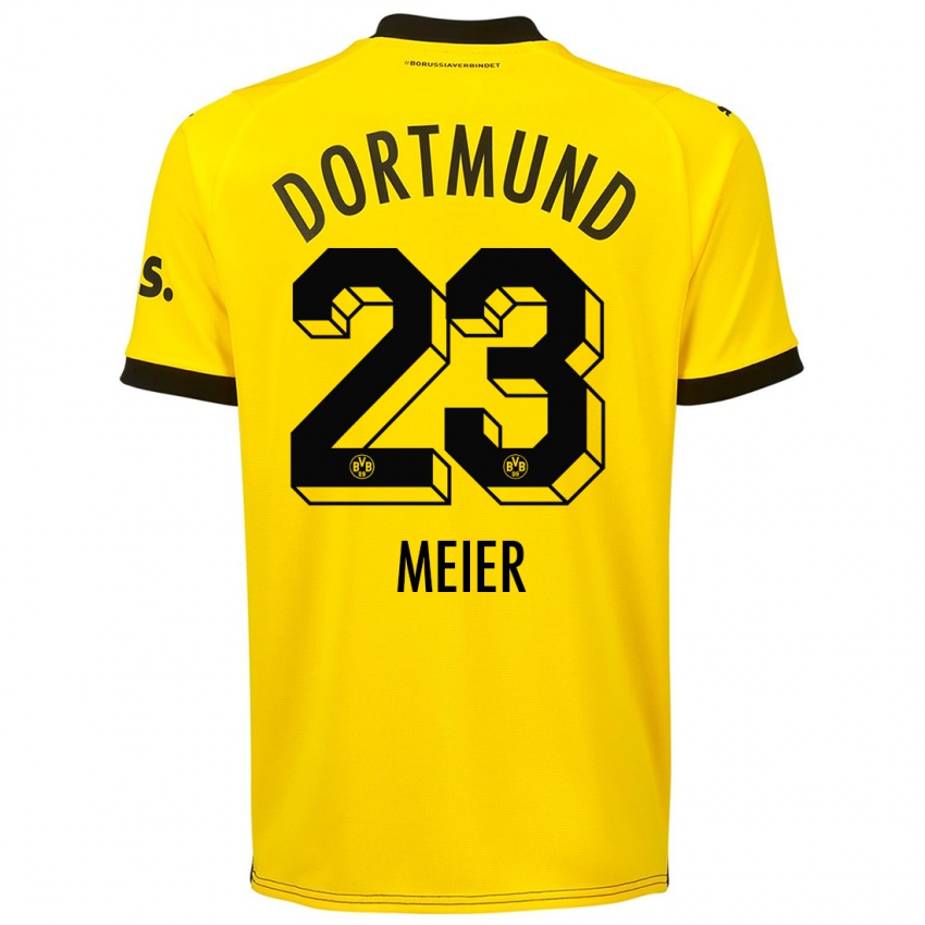 Kinder Maximilian Meier #23 Gelb Heimtrikot Trikot 2023/24 T-Shirt Belgien
