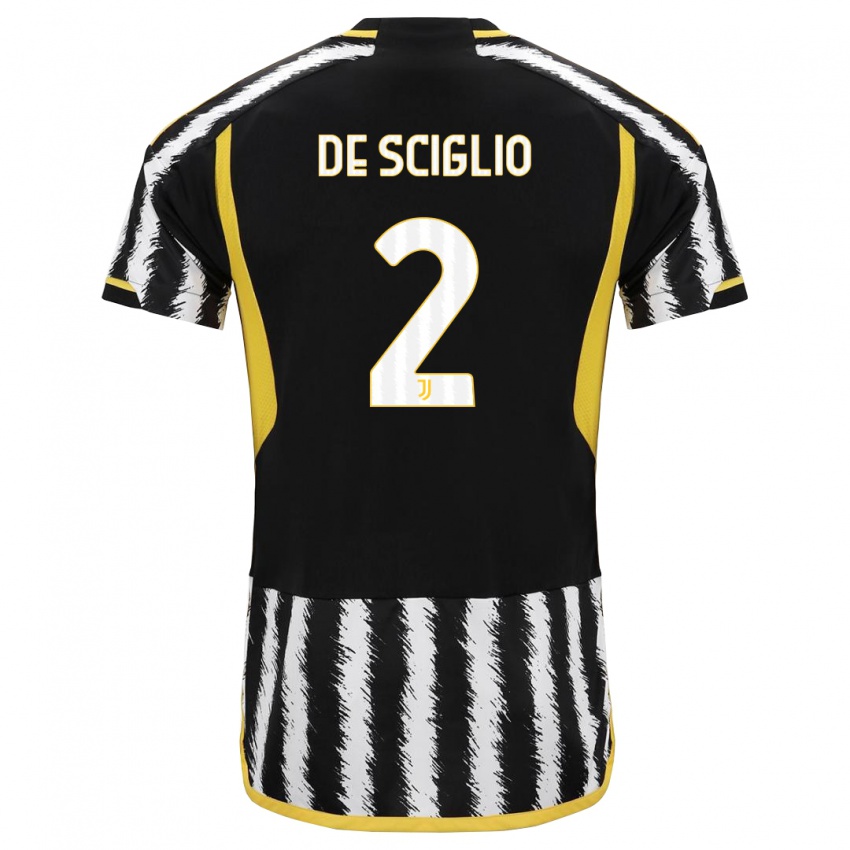 Kinderen Mattia De Sciglio #2 Zwart Wit Thuisshirt Thuistenue 2023/24 T-Shirt België