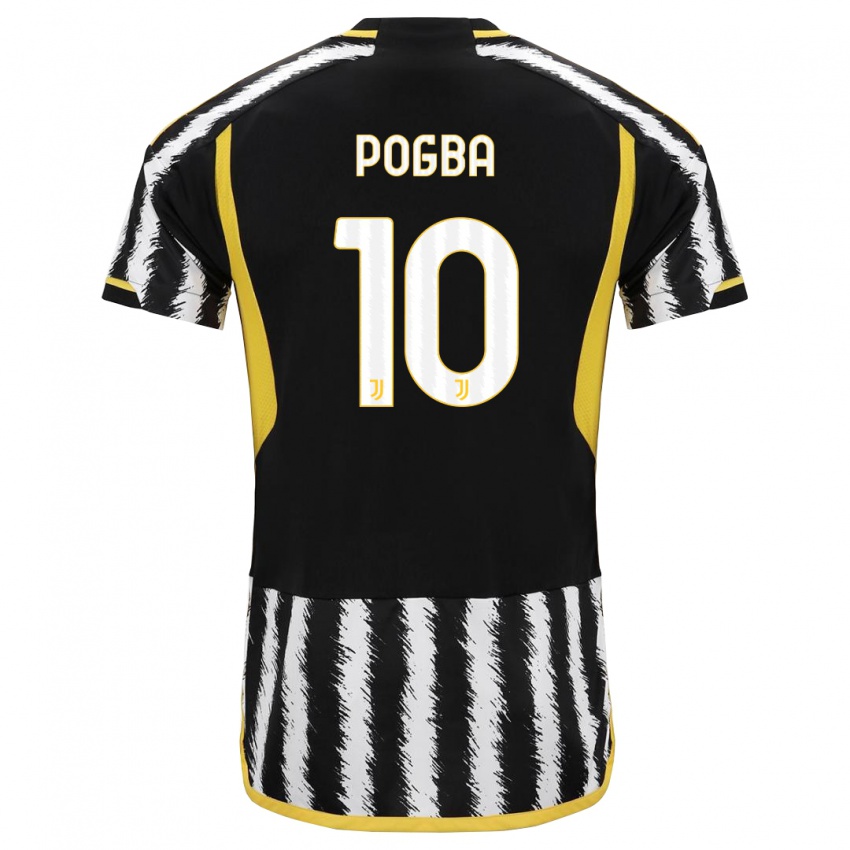 Kinder Paul Pogba #10 Schwarz-Weiss Heimtrikot Trikot 2023/24 T-Shirt Belgien