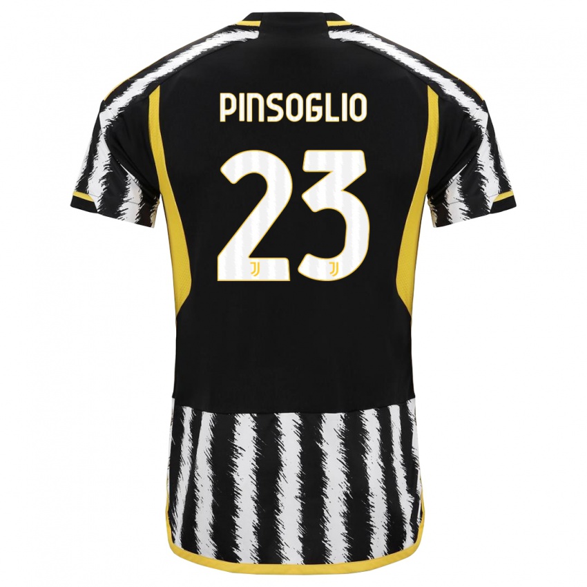 Kinder Carlo Pinsoglio #23 Schwarz-Weiss Heimtrikot Trikot 2023/24 T-Shirt Belgien