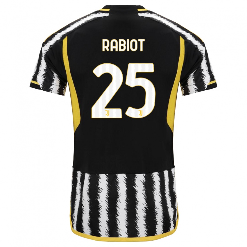 Kinderen Adrien Rabiot #25 Zwart Wit Thuisshirt Thuistenue 2023/24 T-Shirt België