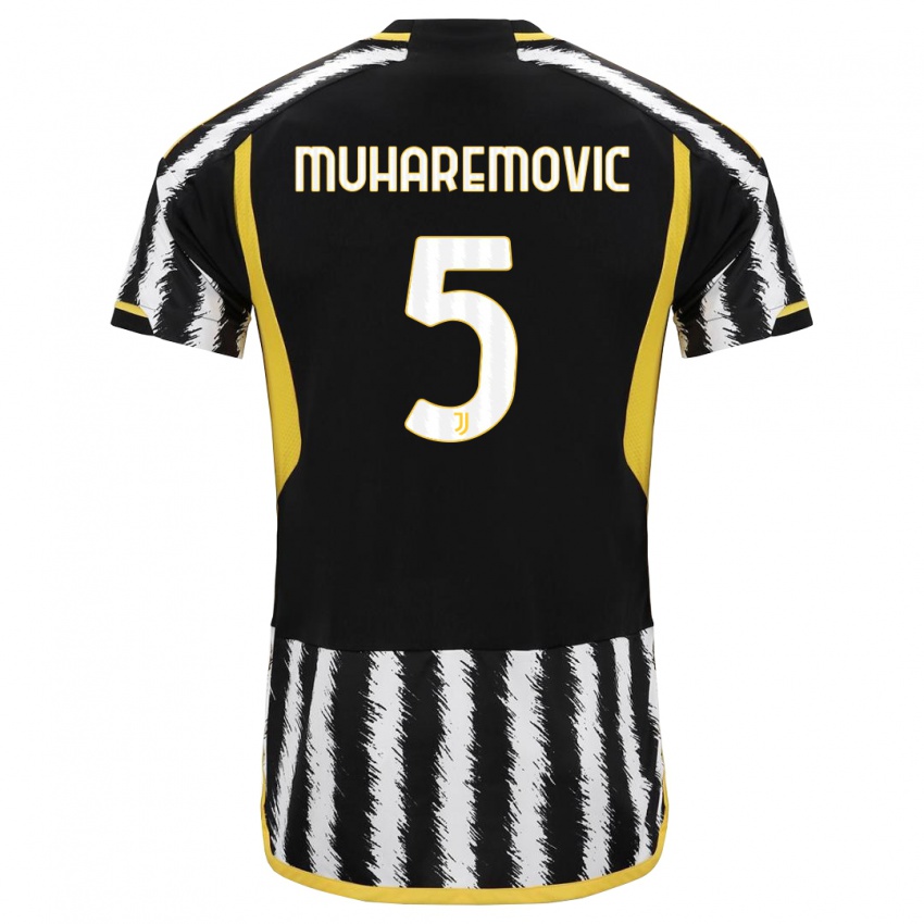 Kinder Tarik Muharemovic #5 Schwarz-Weiss Heimtrikot Trikot 2023/24 T-Shirt Belgien