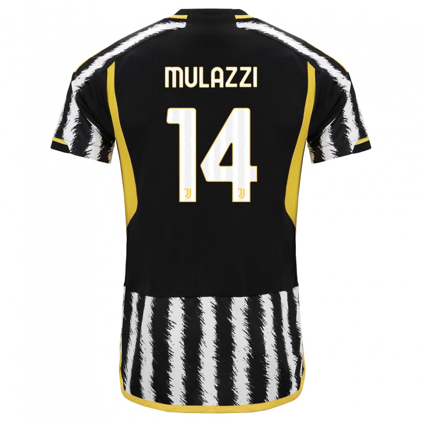 Kinder Gabriele Mulazzi #14 Schwarz-Weiss Heimtrikot Trikot 2023/24 T-Shirt Belgien