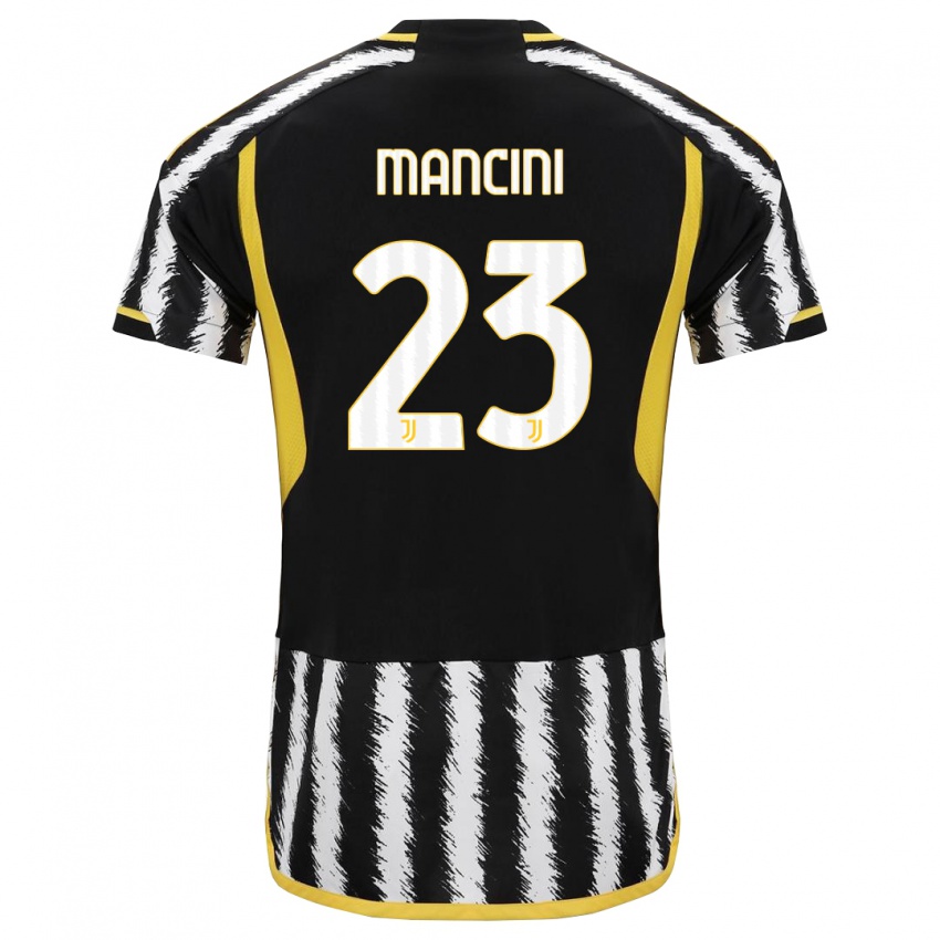Kinder Tommaso Mancini #23 Schwarz-Weiss Heimtrikot Trikot 2023/24 T-Shirt Belgien