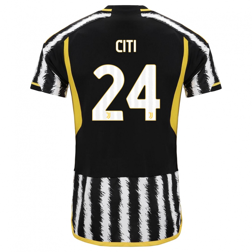 Kinderen Alessandro Citi #24 Zwart Wit Thuisshirt Thuistenue 2023/24 T-Shirt België