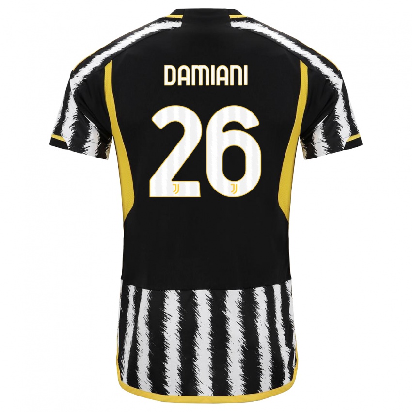 Kinder Samuele Damiani #26 Schwarz-Weiss Heimtrikot Trikot 2023/24 T-Shirt Belgien