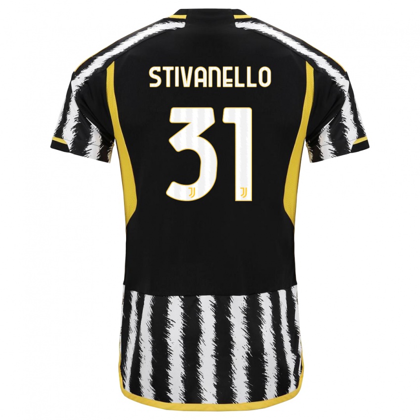 Kinder Riccardo Stivanello #31 Schwarz-Weiss Heimtrikot Trikot 2023/24 T-Shirt Belgien