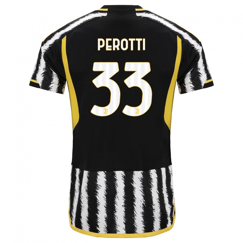 Kinder Clemente Perotti #33 Schwarz-Weiss Heimtrikot Trikot 2023/24 T-Shirt Belgien