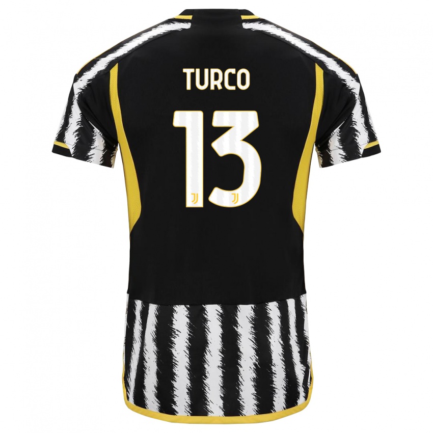 Kinderen Stefano Turco #13 Zwart Wit Thuisshirt Thuistenue 2023/24 T-Shirt België