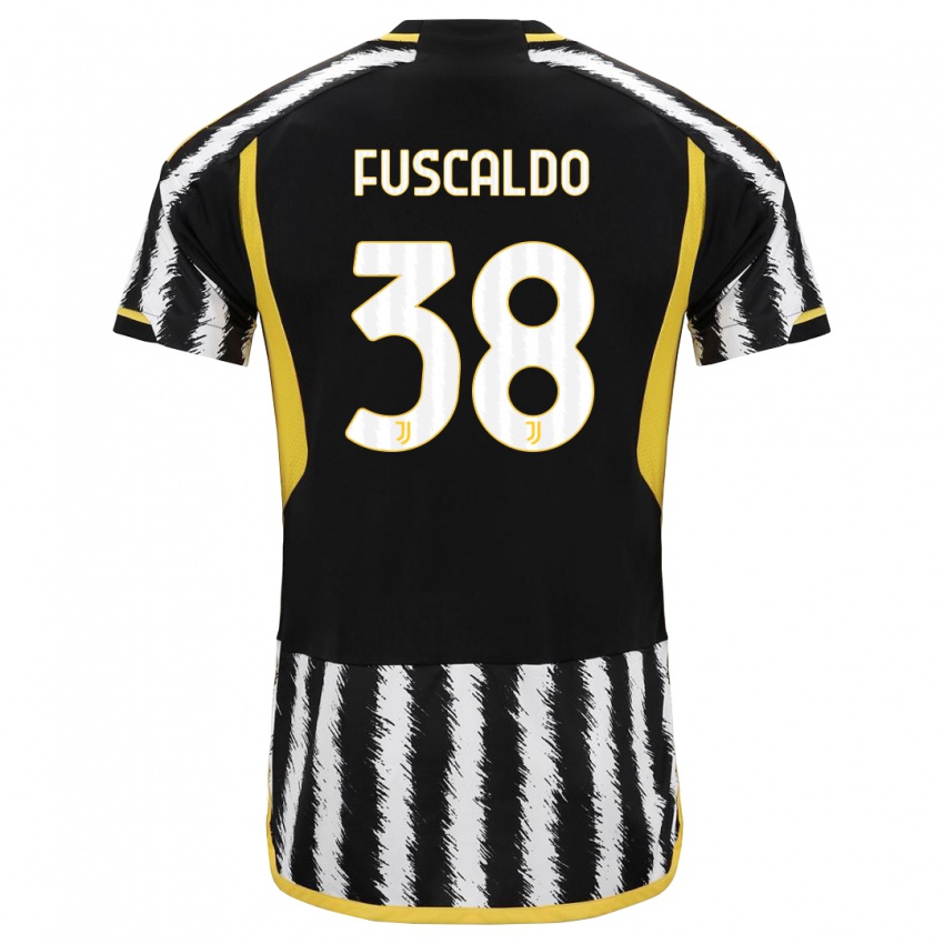 Kinderen Matteo Fuscaldo #38 Zwart Wit Thuisshirt Thuistenue 2023/24 T-Shirt België