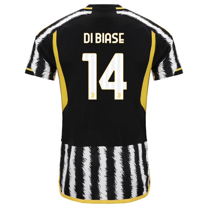 Kinderen Gianmarco Di Biase #14 Zwart Wit Thuisshirt Thuistenue 2023/24 T-Shirt België