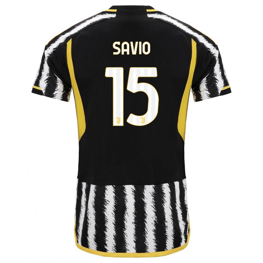 Kinderen Federico Savio #15 Zwart Wit Thuisshirt Thuistenue 2023/24 T-Shirt België