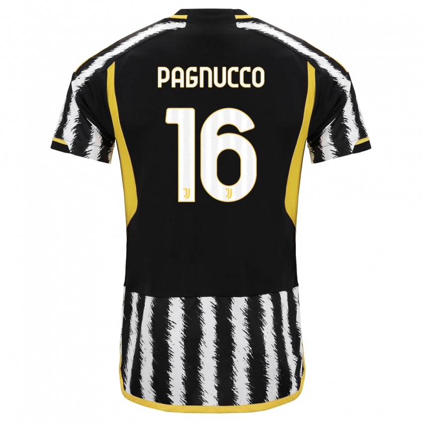 Kinder Filippo Pagnucco #16 Schwarz-Weiss Heimtrikot Trikot 2023/24 T-Shirt Belgien