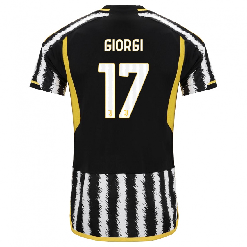 Kinder Lorenzo Giorgi #17 Schwarz-Weiss Heimtrikot Trikot 2023/24 T-Shirt Belgien