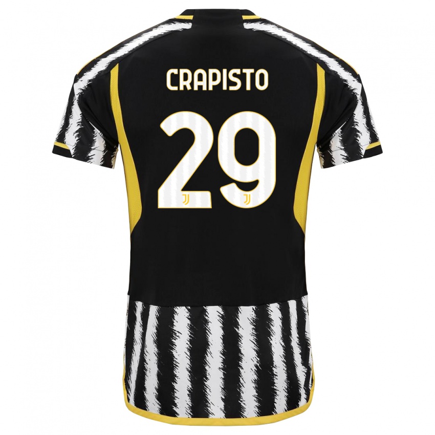 Kinderen Francesco Crapisto #29 Zwart Wit Thuisshirt Thuistenue 2023/24 T-Shirt België