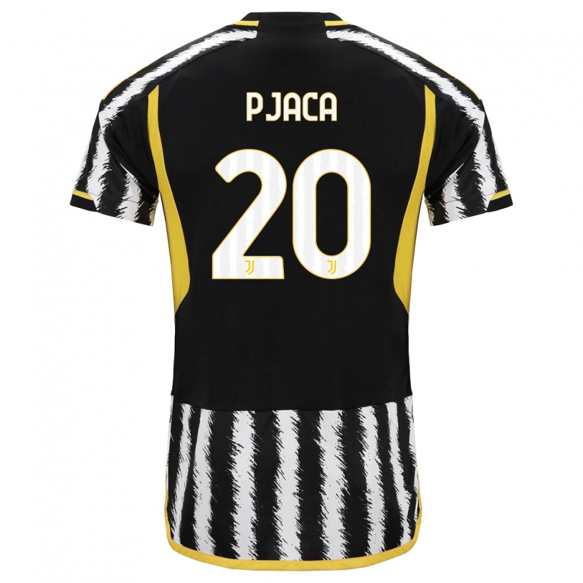 Kinderen Marko Pjaca #20 Zwart Wit Thuisshirt Thuistenue 2023/24 T-Shirt België