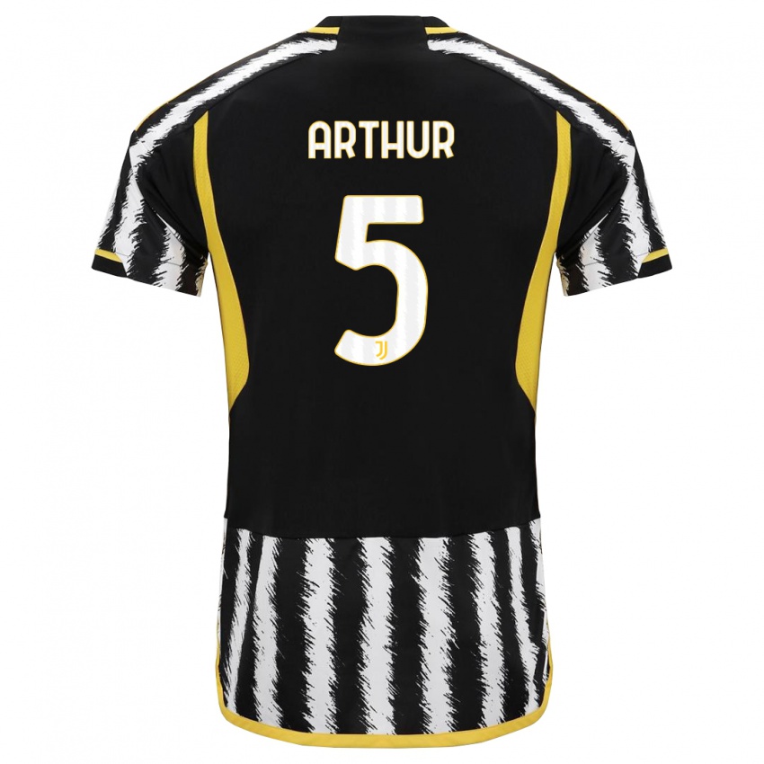 Enfant Maillot Arthur #5 Noir Blanc Tenues Domicile 2023/24 T-Shirt Belgique