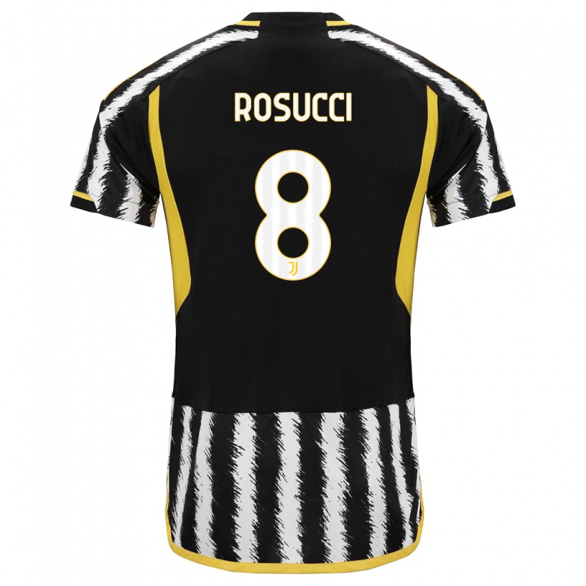 Kinderen Martina Rosucci #8 Zwart Wit Thuisshirt Thuistenue 2023/24 T-Shirt België