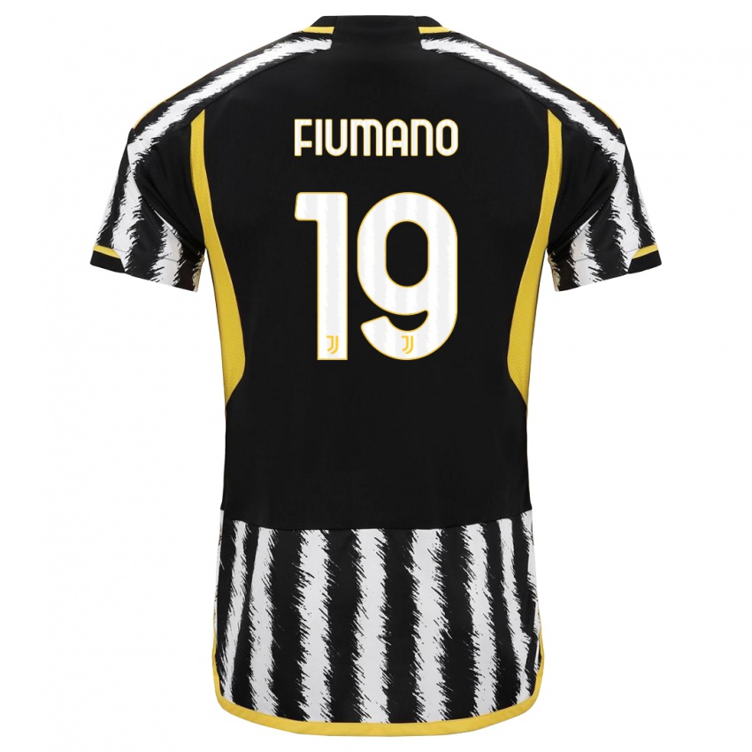 Enfant Maillot Filippo Fiumano #19 Noir Blanc Tenues Domicile 2023/24 T-Shirt Belgique