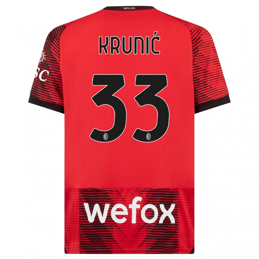 Kinder Rade Krunic #33 Rot Schwarz Heimtrikot Trikot 2023/24 T-Shirt Belgien