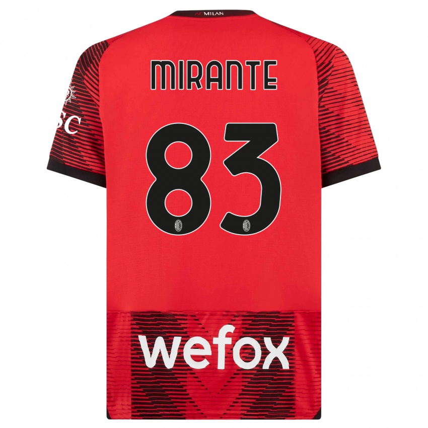 Kinder Antonio Mirante #83 Rot Schwarz Heimtrikot Trikot 2023/24 T-Shirt Belgien