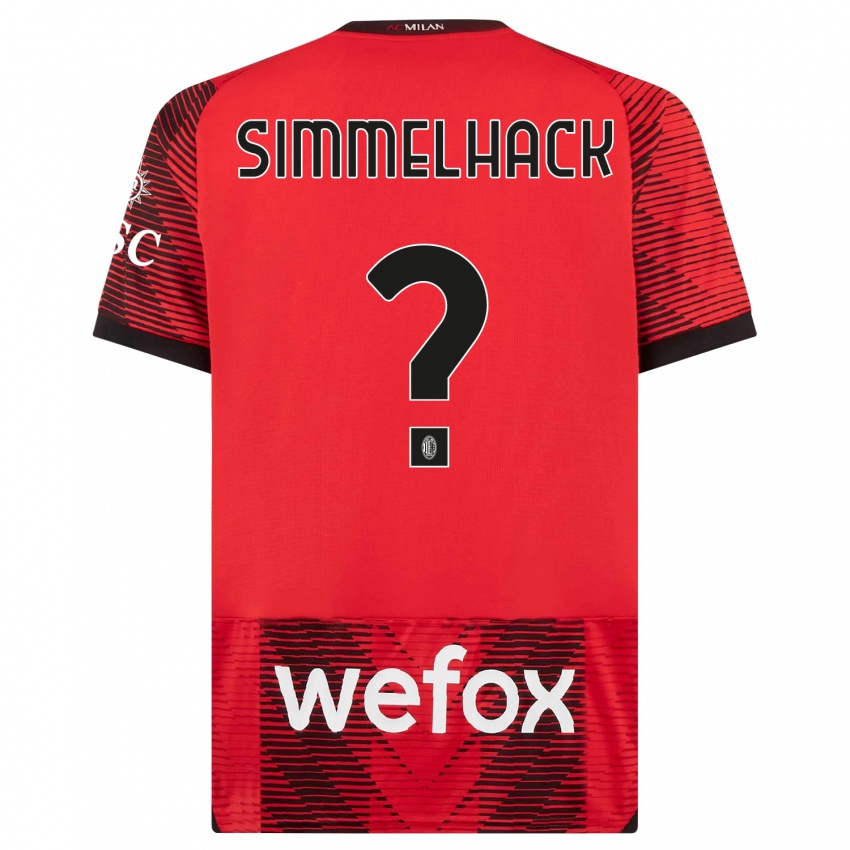 Kinder Alexander Simmelhack #0 Rot Schwarz Heimtrikot Trikot 2023/24 T-Shirt Belgien