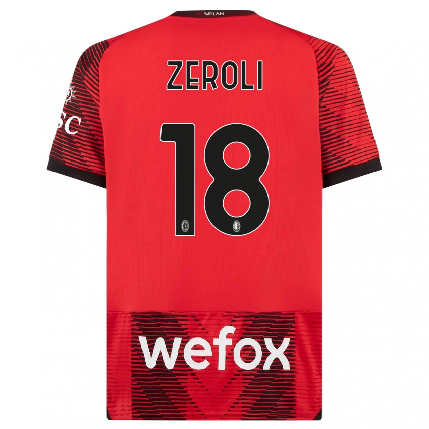 Kinderen Kevin Zeroli #18 Rood Zwart Thuisshirt Thuistenue 2023/24 T-Shirt België