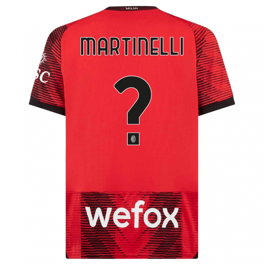 Kinderen Riccardo Martinelli #0 Rood Zwart Thuisshirt Thuistenue 2023/24 T-Shirt België