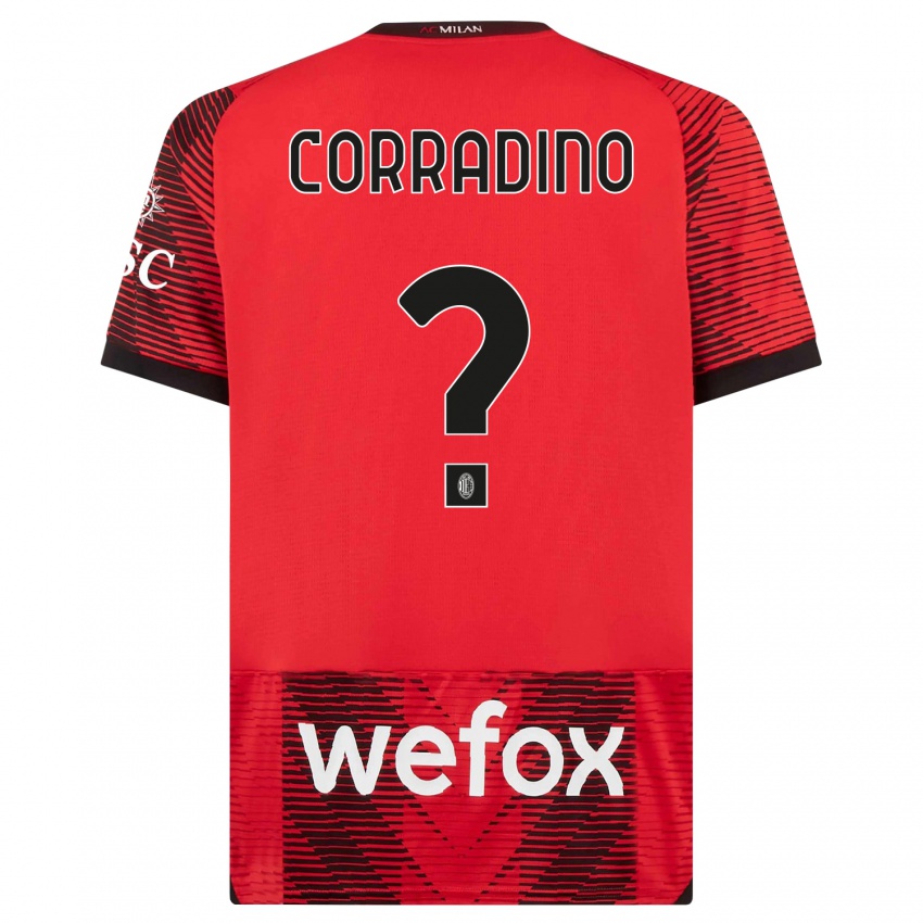 Kinder Riccardo Corradino #0 Rot Schwarz Heimtrikot Trikot 2023/24 T-Shirt Belgien