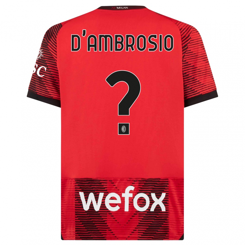 Kinder Antonio D'ambrosio #0 Rot Schwarz Heimtrikot Trikot 2023/24 T-Shirt Belgien