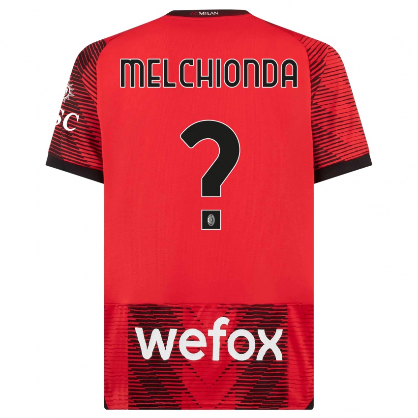 Enfant Maillot Marco Melchionda #0 Rouge Noir Tenues Domicile 2023/24 T-Shirt Belgique