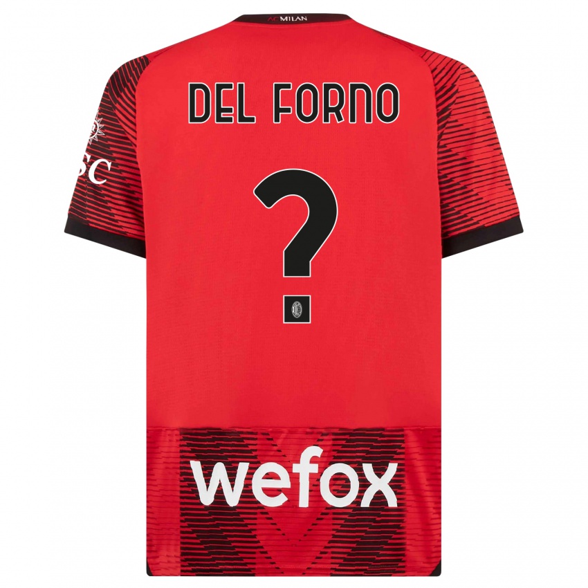Kinder Luca Del Forno #0 Rot Schwarz Heimtrikot Trikot 2023/24 T-Shirt Belgien