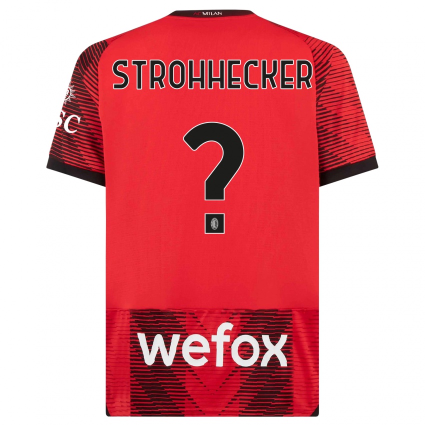Kinder Riccardo Strohhecker #0 Rot Schwarz Heimtrikot Trikot 2023/24 T-Shirt Belgien