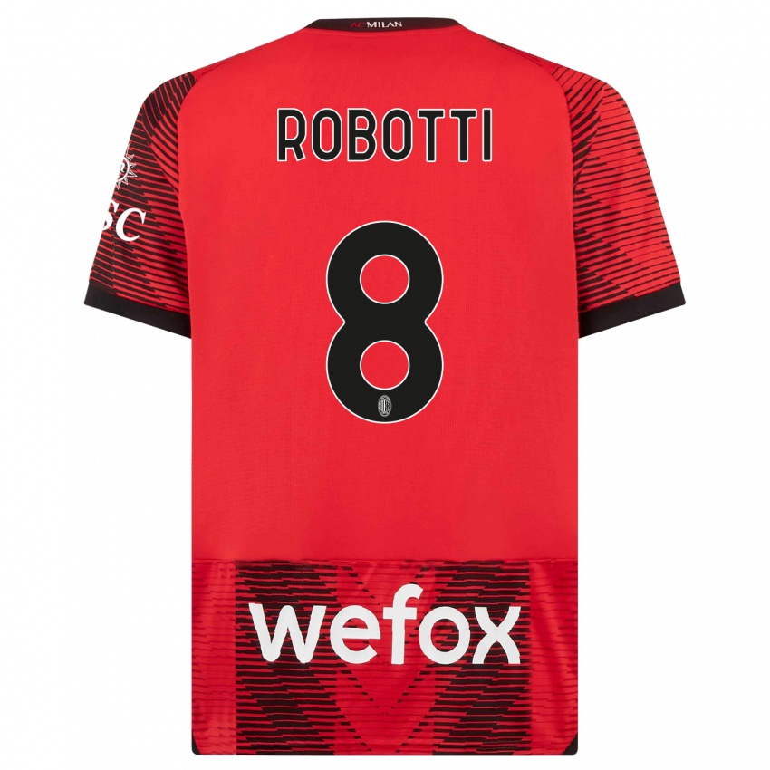Kinderen Giovanni Robotti #8 Rood Zwart Thuisshirt Thuistenue 2023/24 T-Shirt België