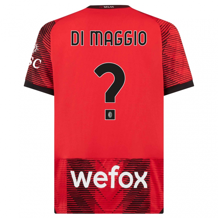 Kinder Simone Di Maggio #0 Rot Schwarz Heimtrikot Trikot 2023/24 T-Shirt Belgien