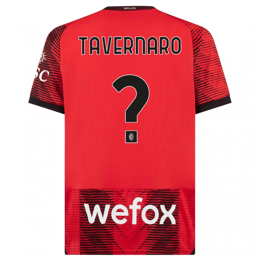 Kinder Federico Tavernaro #0 Rot Schwarz Heimtrikot Trikot 2023/24 T-Shirt Belgien