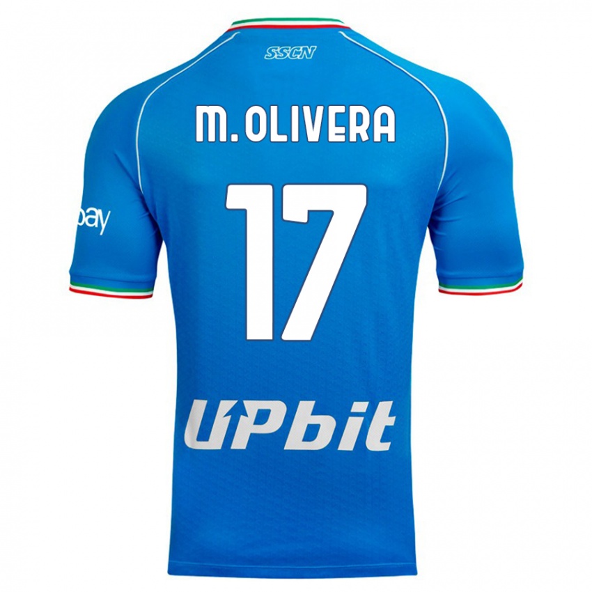 Kinder Mathias Olivera #17 Himmelblau Heimtrikot Trikot 2023/24 T-Shirt Belgien