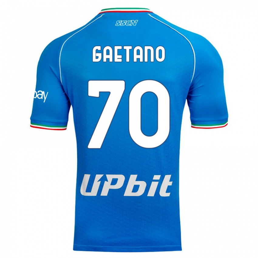 Kinderen Gianluca Gaetano #70 Hemelsblauw Thuisshirt Thuistenue 2023/24 T-Shirt België