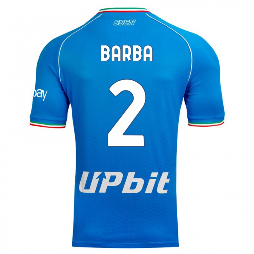 Kinderen Benedetto Barba #2 Hemelsblauw Thuisshirt Thuistenue 2023/24 T-Shirt België