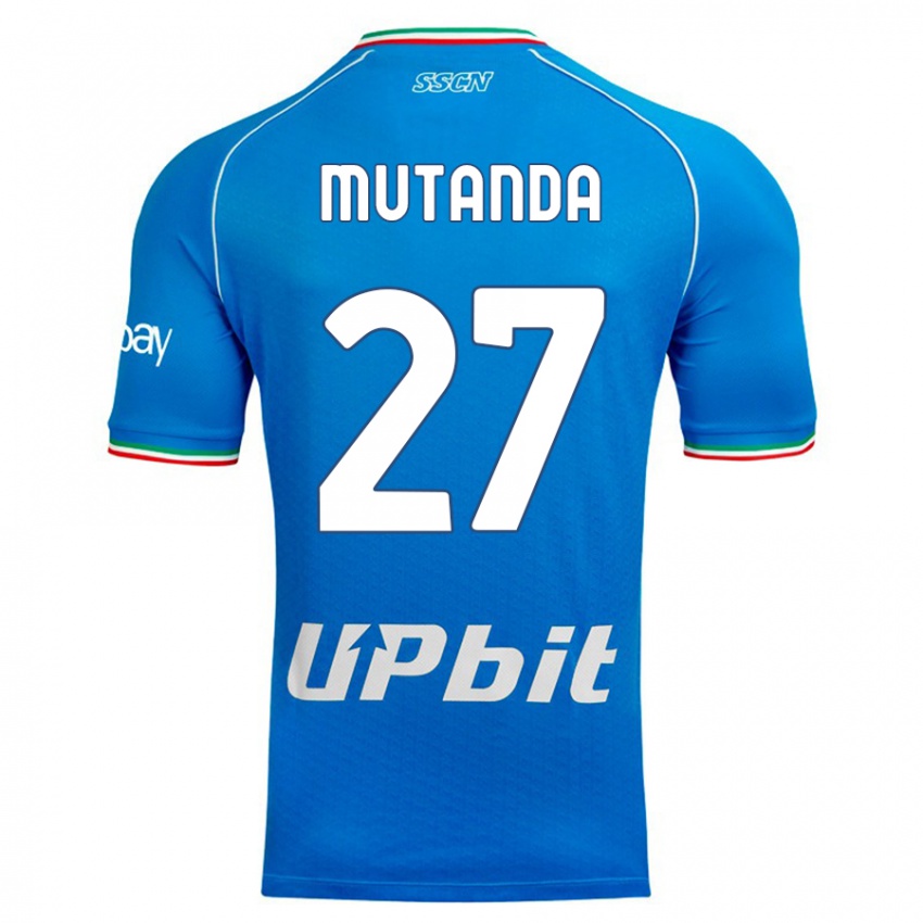 Kinderen Noah Mutanda #27 Hemelsblauw Thuisshirt Thuistenue 2023/24 T-Shirt België